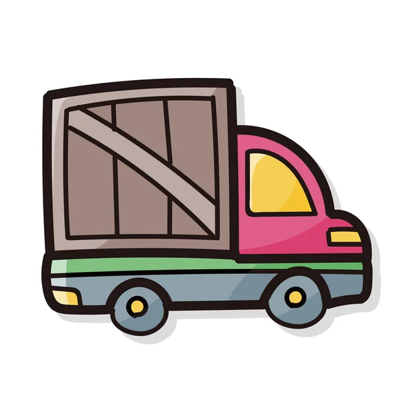 Cargo truck doodle — Stock Vector