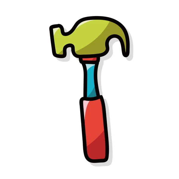 Hammer color doodle — Stock Vector