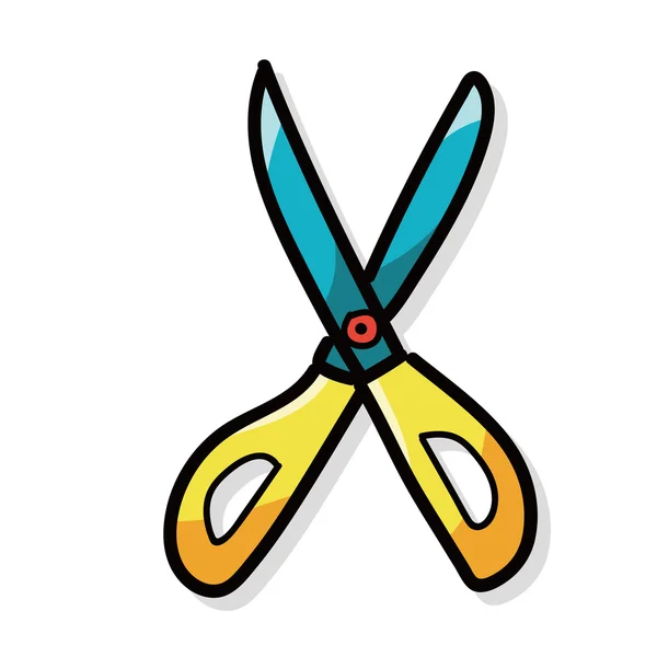 Scissors color doodle — Stock Vector