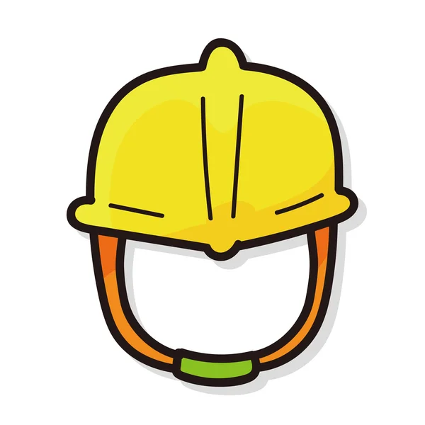 Casco de ingeniero doodle color — Vector de stock