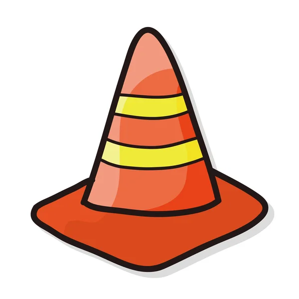 Doodle de cor de cone triangular — Vetor de Stock