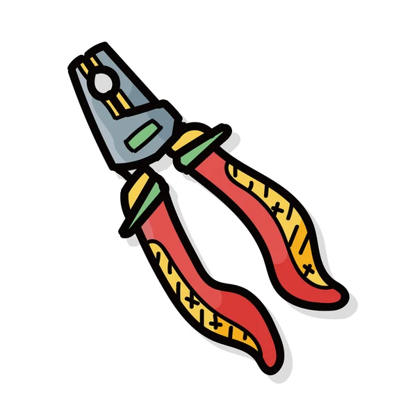 Pliers color doodle — Stock Vector