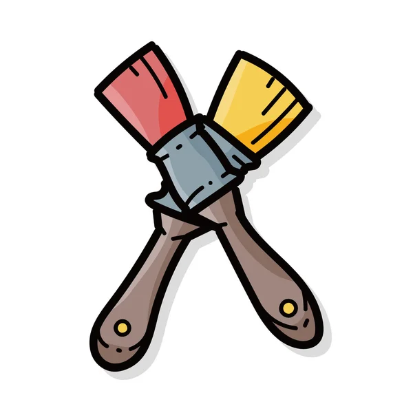 Penseel kleur doodle — Stockvector
