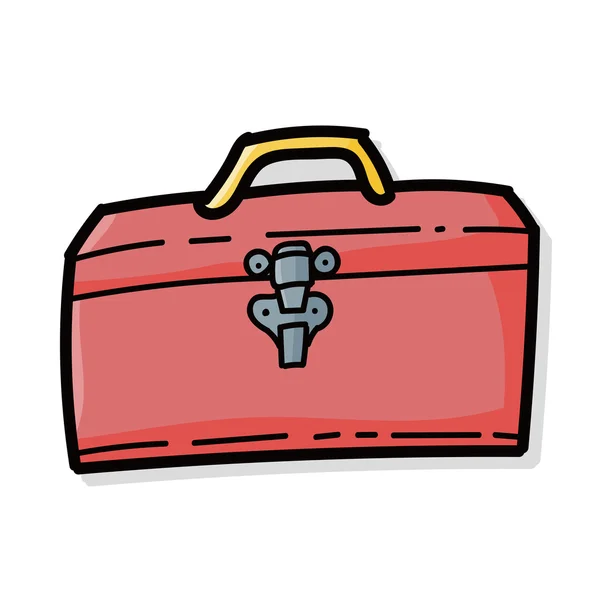 Caja de herramientas color doodle — Vector de stock