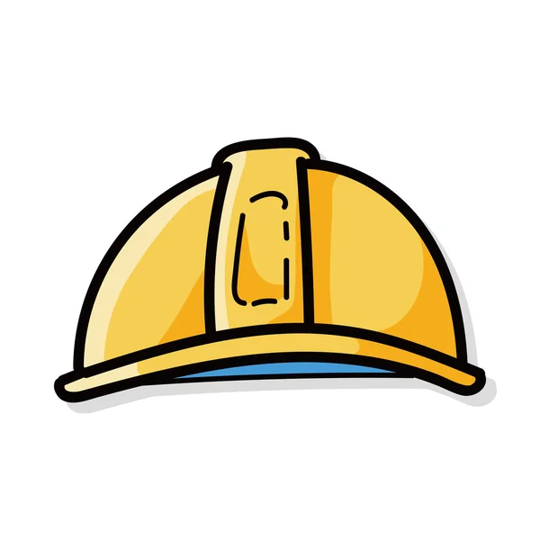 Casco de ingeniero doodle color — Vector de stock