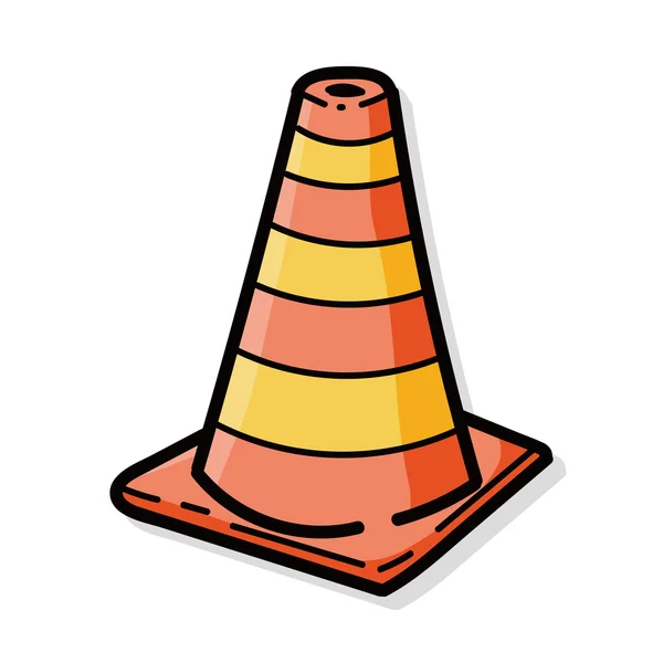 Doodle de cor de cone triangular — Vetor de Stock