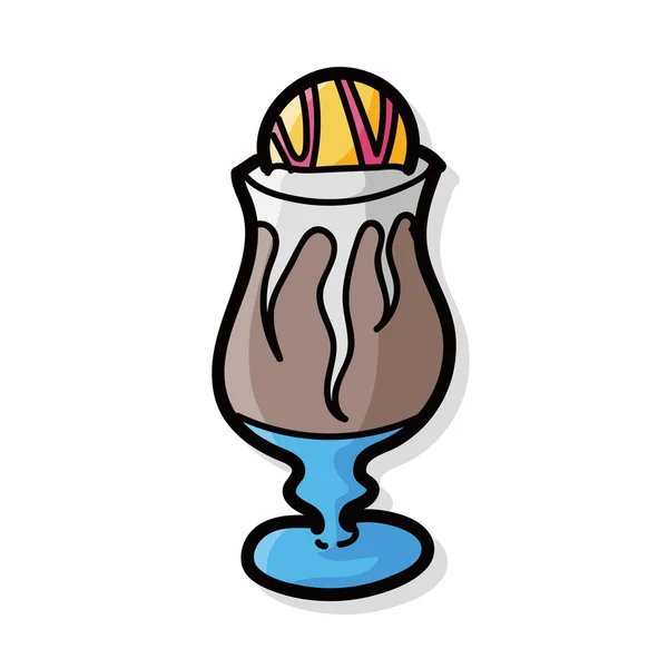 Garabato de color de café helado — Vector de stock