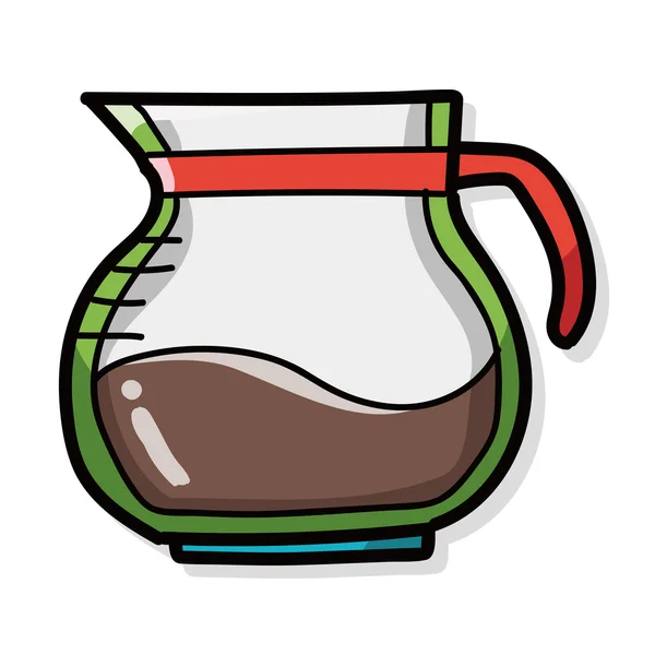 Cafetera doodle color — Archivo Imágenes Vectoriales