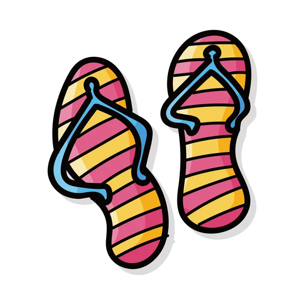Flip flop doodle de color — Archivo Imágenes Vectoriales