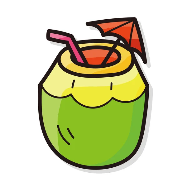 Kokosowy sok kolor bazgroły — Wektor stockowy