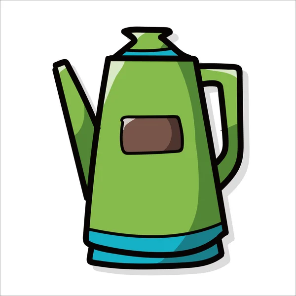 Cafeteira cor doodle — Vetor de Stock