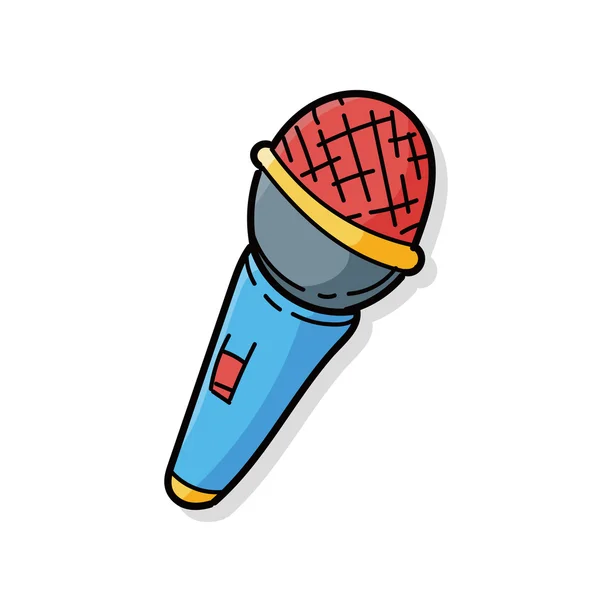 Microphone doodle — Stock Vector