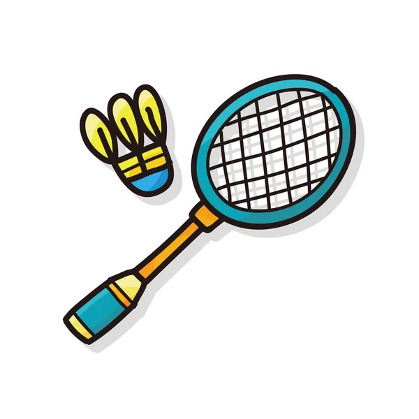 Garabato de bádminton — Vector de stock