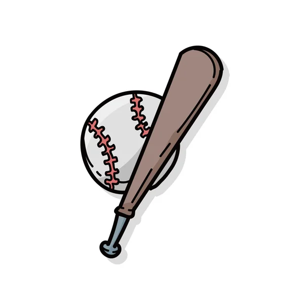 Honkbal doodle — Stockvector