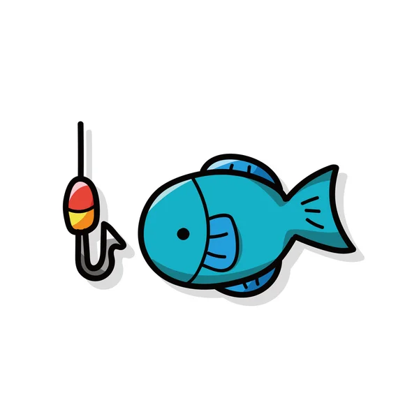 Garabato de pesca — Vector de stock