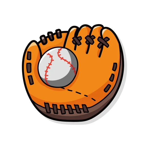 Luva de beisebol doodle — Vetor de Stock