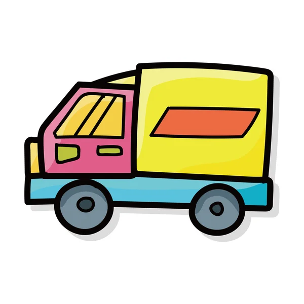 Cargo truck doodle — Stock Vector