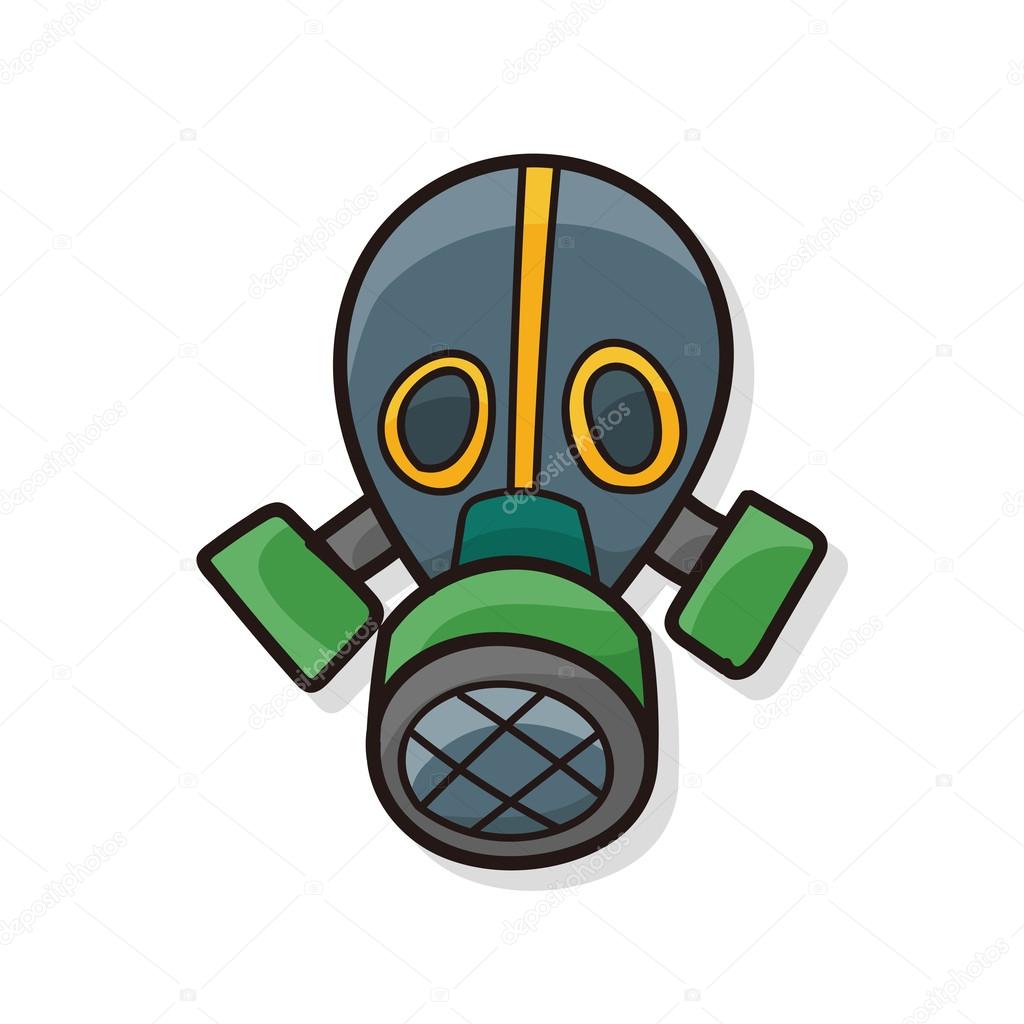 Gas masks color doodle