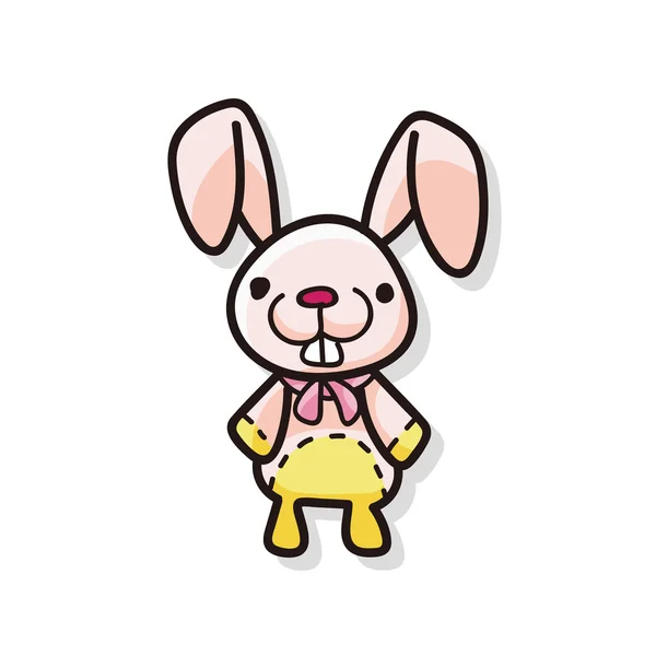 Baby rabbit doodle — Stock Vector