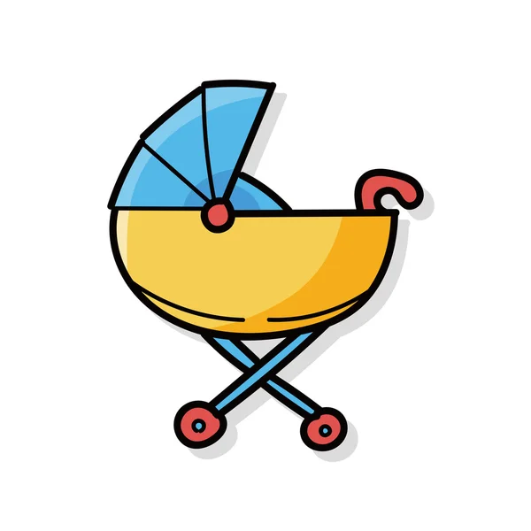 Kinderwagen-Doodle — Stockvektor