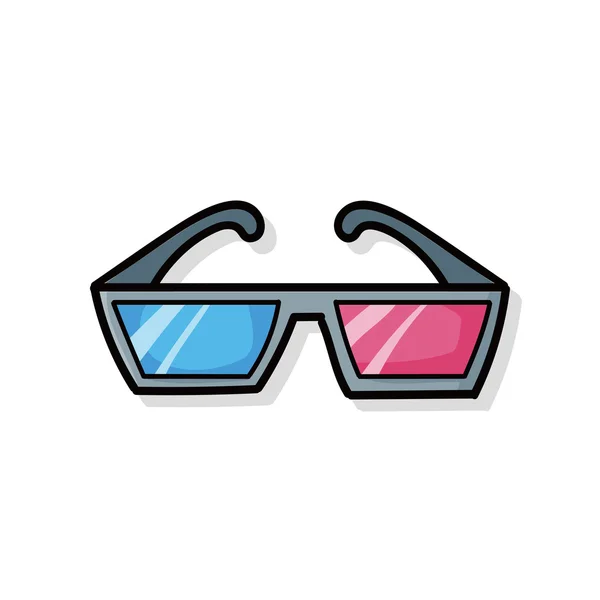 3D brýle doodle — Stockový vektor