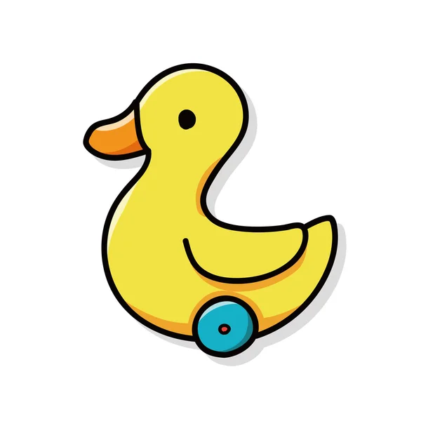 Doodle іграшка качка — стоковий вектор