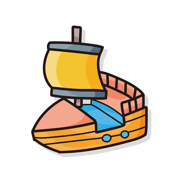 Doodle bateau — Image vectorielle