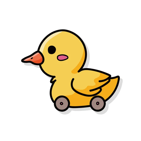 Jouet canard doodle — Image vectorielle