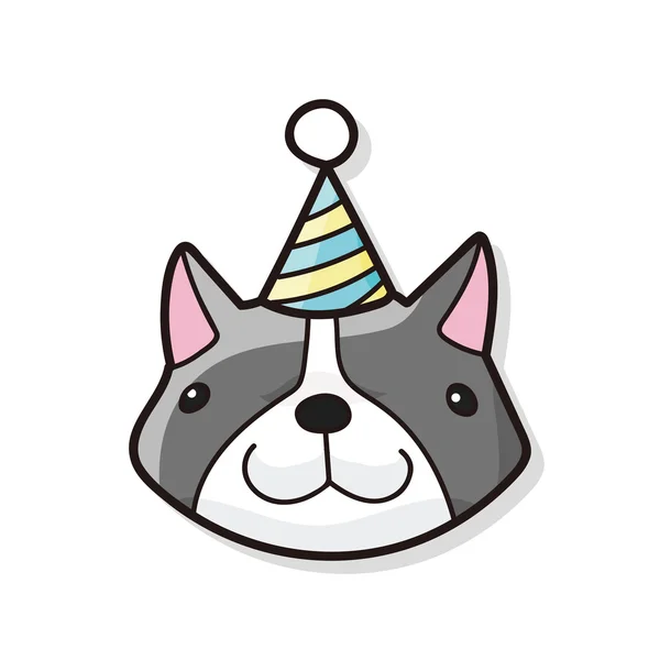 Doodle день народження кішка — стоковий вектор