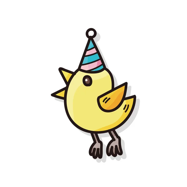 Птах doodle день народження — стоковий вектор