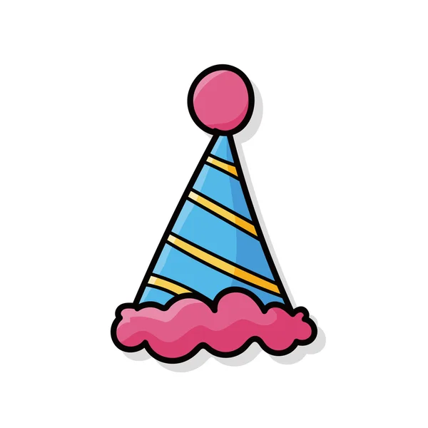 Doodle chapéu de aniversário — Vetor de Stock