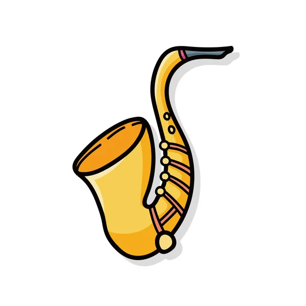 Garabato de saxofón — Vector de stock