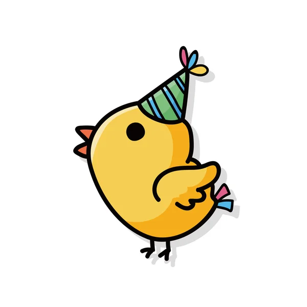 Birthday bird doodle — Stock Vector