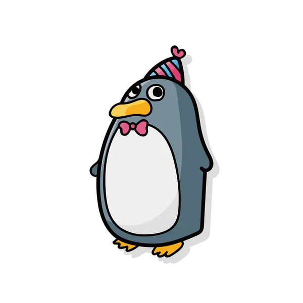 Urodziny Pingwin bazgroły — Wektor stockowy