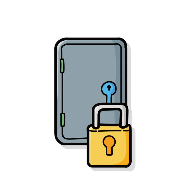 Boîte de sécurité doodle — Image vectorielle