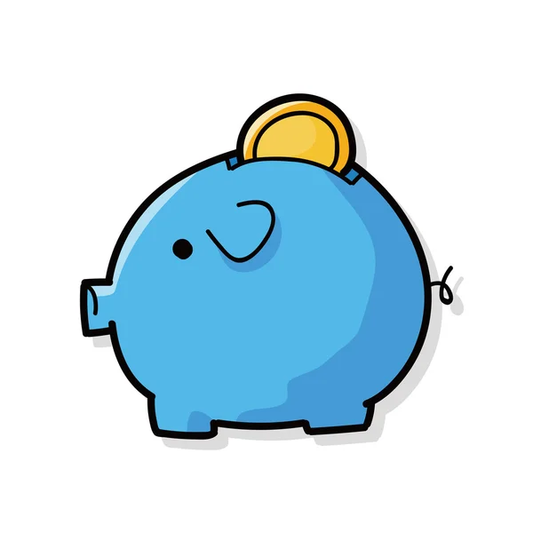 Piggybank doodle — Stock Vector