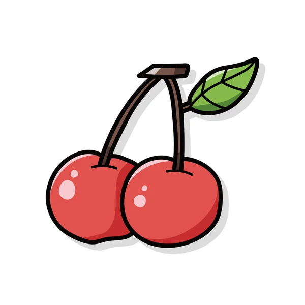 Früchte Kirsch Doodle — Stockvektor