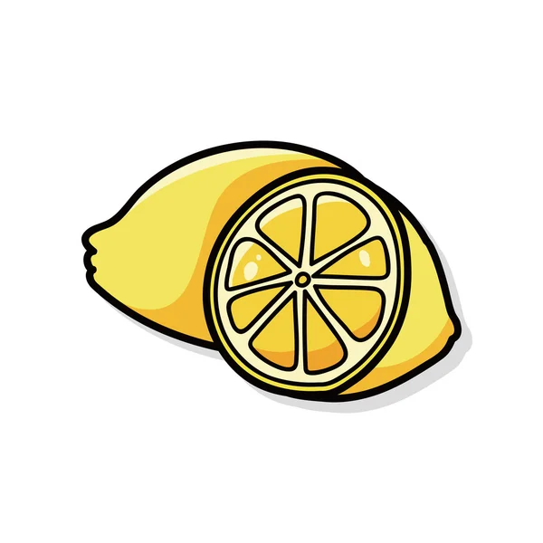 Frutas garabato de limón — Vector de stock