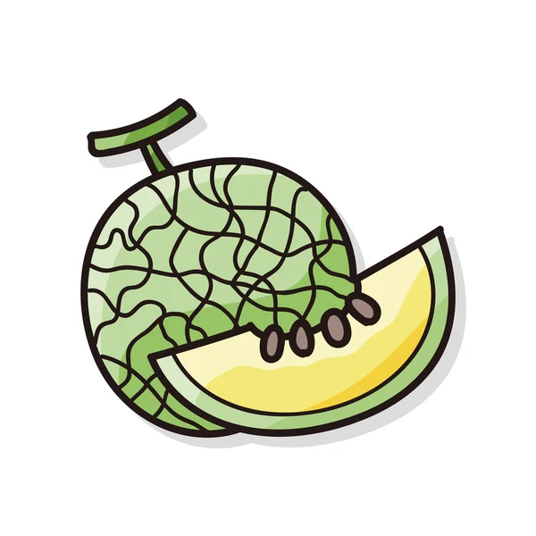 Früchte Melone Doodle — Stockvektor