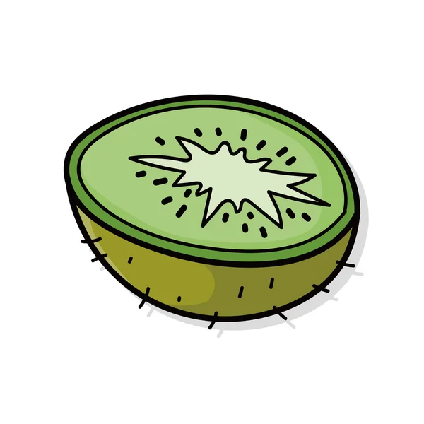 Früchte Kiwi-Doodle — Stockvektor