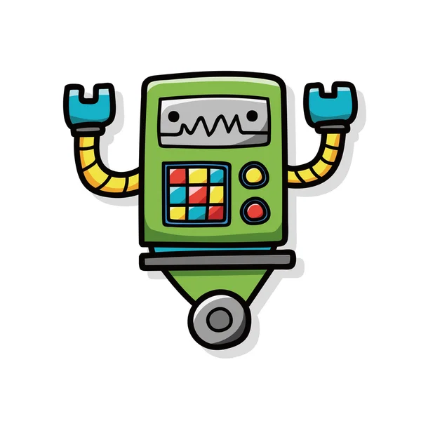 Doodle Robot - Stok Vektor