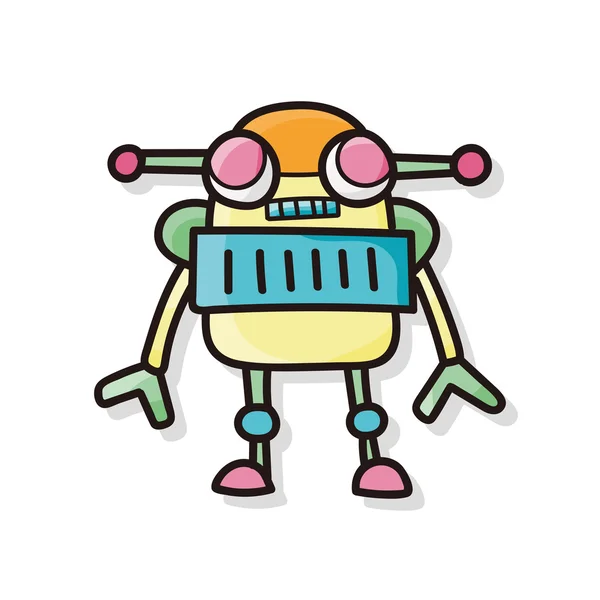 Doodle Robot - Stok Vektor