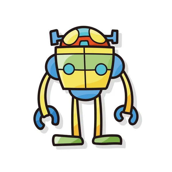 Doodle Robot - Stok Vektor