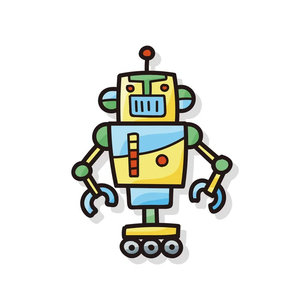 Roboter-Doodle — Stockvektor