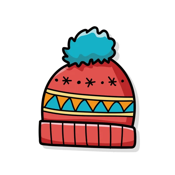Doodle chapéu de inverno — Vetor de Stock