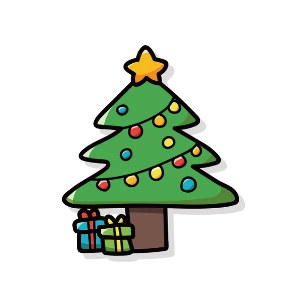 Doodle Різдвяна ялинка — стоковий вектор