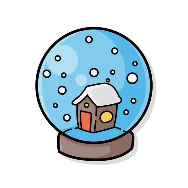 Bola de cristal de Natal doodle — Vetor de Stock