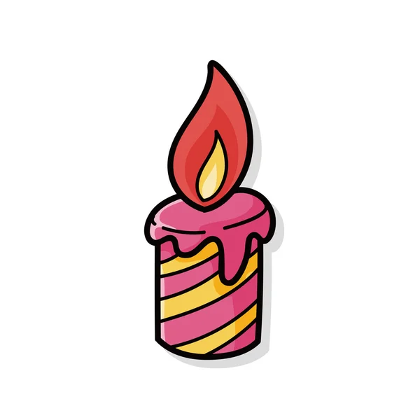 Candle doodle — Stock Vector