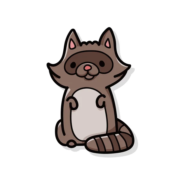 Animal Raccoon doodle — Stock Vector