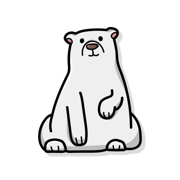 Animal polar bear doodle — Stock Vector